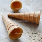 Ice cream cones. Homemade ice cream